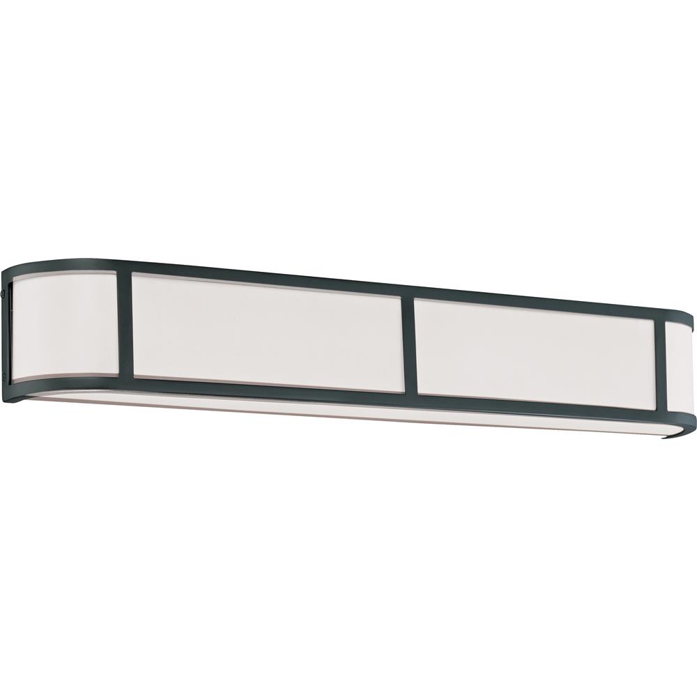 Nuvo Lighting 60/2974  Odeon - 4 Light Wall Sconce with Satin White Glass in Aged Bronze Finish